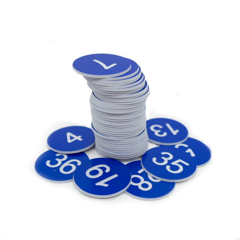 StayMax Plastic Number Tags Engraved Numbered Tags Without Hole (1-100  Blue) - Image 5